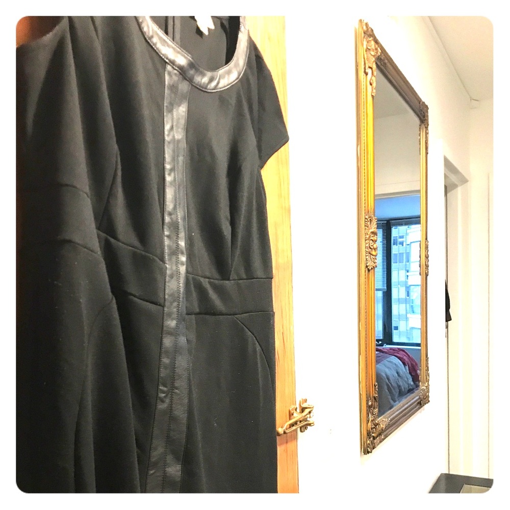 Black dress leather trim
